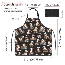 JXGZSO Funny Hamsters Apron Hamsters Lover Gifts Hamster Kitchen Apron Cooking Master Gift