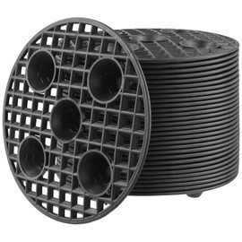 HAKZEON 30 PCS 8 Inch Plastic Potted Plant Stands, Plant Level Pot Elevator, Black Plant Saucer Riser, Plant Stand for Indoor Outdoor Patio Garden Flower