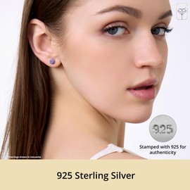 925 Sterling Silver Capri Blue Crystal Disco Ball Earrings for Women | 6MM Hypoallergenic Blue Crystal Earrings for Women | Anti-Tarnishing Sparkle Ball Earrings by MAX + STONE