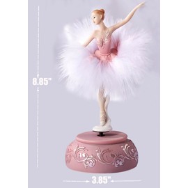 Singeek - Figura musical de bailarina con figura musical pintada a mano, para hija, nieta, niñas, esposa, cumpleaños, Rosa, Swan Lake, Large