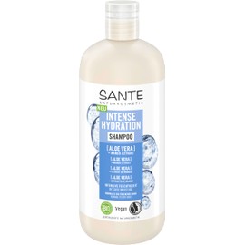 SANTE Naturkosmetik Intense Hydration Shampoo Aloe Vera + Mango-Extrakt, veganes Pflegeshampoo für intensive Feuchtigkeit, stärkt trockenes Haar, 500 ml