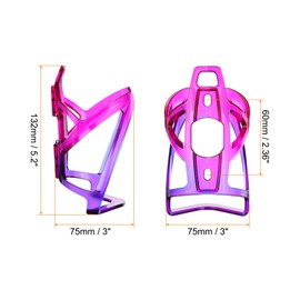 HARFINGTON 2pcs Bike Water Bottle Holder 5.3" PC Universal Bicycle Bottle Cages Ultralight Cycling Hydration Brackets with Screws for MTB Mountain Road Gravel, Blue Purple