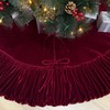 72-Inch Ruffled Velvet Christmas Tree Skirt, Thick Foam-Lined Heavy Duty