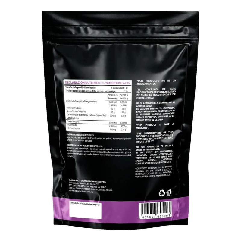 Myo Y D-chiro Inositol 492gr Wellthy 40:1, 120 Porciones