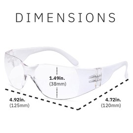 Gamma Ray Full Lens Magnification Reading Safety Glasses Readers