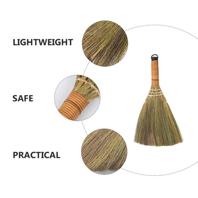 LIFKOME Portable Desk 2Pcs Indoor Grass Broom Whisk Broom Thai