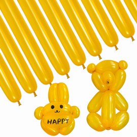 HYKJNBW Long Balloons for Modelling, 260Q Balloons, Magic Balloons Twisting Animals Balloons for Wedding Bachlorette Birthday Party Decoration 100cs (gold)