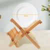 Tefola Bamboo Dish Drying Rack, 2-Tier Foldable Design with Utensil