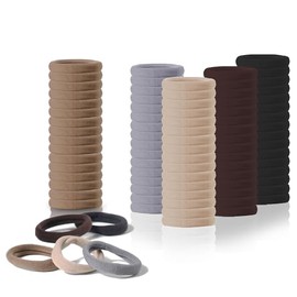 Paquete de 120 coleteros sin costuras: accesorios para cabello grueso, áspero y liso que no dañan el cabello de mujer (colores naturales)