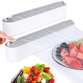 Housolution Pack of 2 Magnetic Cling Film Dispenser with Cutter, Dispenser and Dispenser for Aluminium Foil and Cling Film, Practical Foil Dispenser Foil Cutter for Kitchen