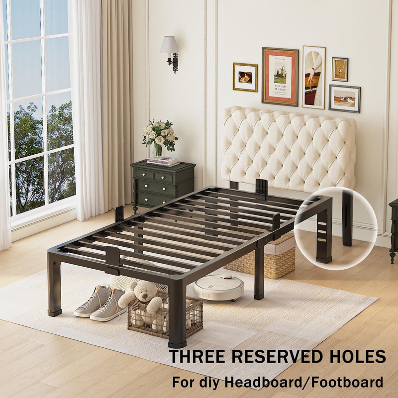 Yitong Angel 14 inch Twin Bed Frame with Rounded Corner
