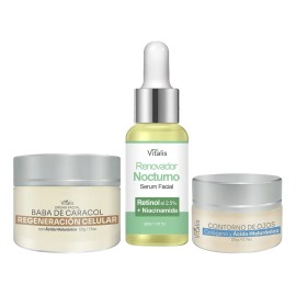 Kit Crema Baba De Caracol Y Colageno + Serum Retinol + Conto