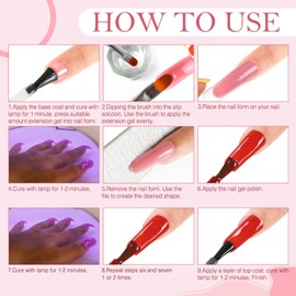 COSCELIA Semipermanentes Nagelset, 13 Farben, Gelnagellack und Nagelverlängerung, mit Lampe mit 36 W, Top Base Coat, elektrischer Nagelpolierer, Poly Nail Gel Extension Kit, DIY Home Design Nail