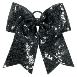 Augusta Sportswear Sequin Cheer Hair Bow Black OS