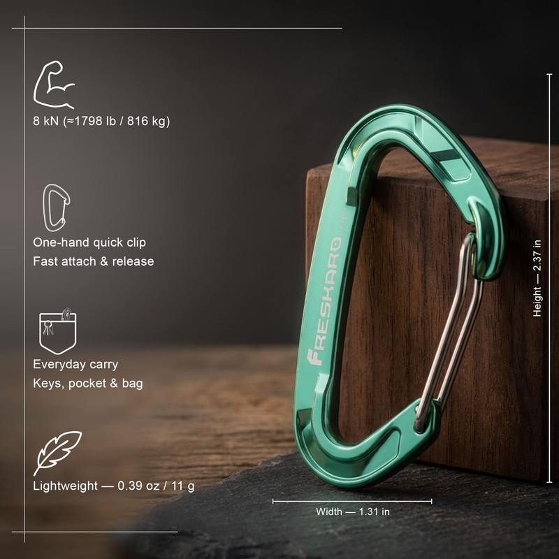 FresKaro 5pack Carabiner Keychain Clip Heavy Duty, Small Sturdy Key