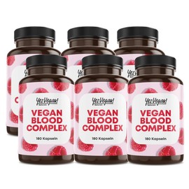 Iron Complex with Vitamin C, B2, B12, Folic Acid, Vitamin A and Superfoods (6 x 180 Capsules)