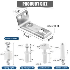 16pcs Bifold Door Hardware Accessories, Bi-Fold Doors Hardware Replacement Accessories for Sliding Doors Accodion Doors Suitable for 7/8-1inch Guide Wheel Track