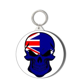 Gift Insanity AUSTRALIA FLAG SKULL SHAPE SHORT CHAIN KEYRING BOTTLE OPENER