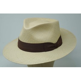 Borges & Scott Natural with Brown Ribbon - Sundowner Panama Hat - L
