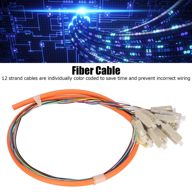 Fiber Optic Cable 1 Meter 12 Strand Multimode Low Insertion