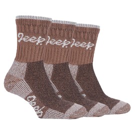 Jeep Terrain - 3 Pack Womens Athletic Outdoor Socks for Women - Cushioned Breathable Anti Blister Performance Socks for Women(4-8, Beige)