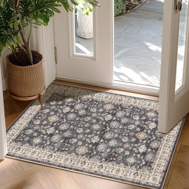 Indoor Washable Door Mat, Small Area Rug for Kitchen, Soft
