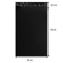 10 Black Plastic Opaque Mailing Envelopes 25x35cm - Heavy Duty Tamper Proof & Waterproof