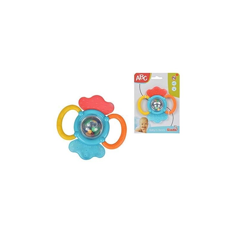 Simba 104013558 - ABC Activity Rassel, Zahnhilfe mit Holographspiegel und