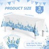 3 Pack Blue Floral Disposable Plastic Tablecloths, 54 x 108