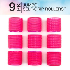 Conair Heatless Curls - Extra Large Hair Rollers - heatless overnight curlers for long lengths - volumized waves - Hot Pink - 9 Count w/storage case