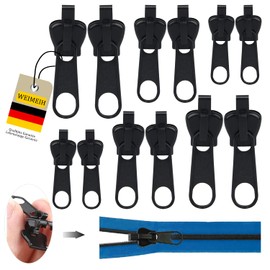 Zip Repair Set Replacement, 12 Pieces Removable Zip Zip Repair Kit for Jackets, Backpacks, Suitcases