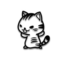 [Tamiya] Go Ahead Cat Sticker Standing Cat Made in Japan Bike Car Sticker (Tiger Pattern, Large Black)