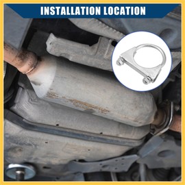 REPAIROCK Round U Bolt Clamp/Muffler Exhaust Clamps for Car RV Truck Boat/Durable Mild Steel 2.35" ID 60mm / 4 Pcs Silver Tone Auto Replacement Parts