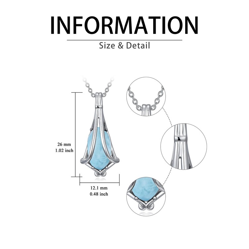 YYB Larimar Necklace Infinite Love Larimar Jewelry Gift for Women