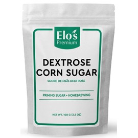 Dextrose Powder Corn Sugar (100g)| Packed in Canada|100% All-Natural, Non-GMO, Gluten-Free Flavor Enhancer| Priming Sugar; Natural Sweetener; Sugar Replacement| Used for Homebrewing, Winemaking, Cooking, Baking and Bottling| by Elo’s Premium