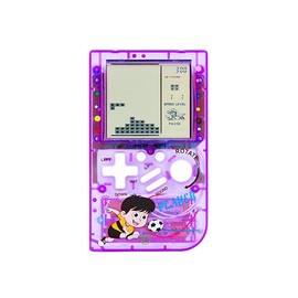 CZT Creative Transparent Brick Machine Retro Game Console Handheld Game Console Interesting Puzzle Games Anytime Anywhere Play Children's Gifts Student Gifts Pocket Game Console (Purple)