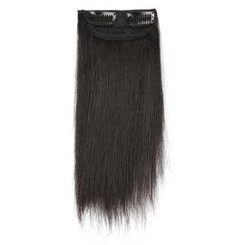 Funyn 2pieces Thick Straight Hair Pieces Adding Hair Volume Seamless Hair Topper Synthetic Invisible Clips in Hair Pieces Fluffy Hair Pad Hair Extension for Hair Loss (8INCH/20CM, Black)