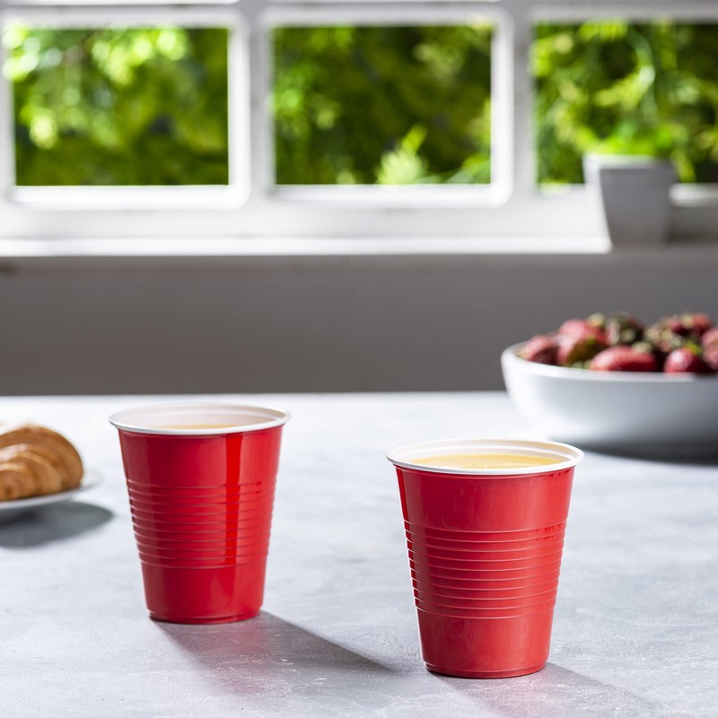 GUSTO [12 oz. - 40 Count Disposable Plastic Red Cups,