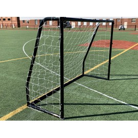 Vallerta Premier 7 X 5 Ft. Youth Size Steel Soccer Goal w/Weatherproof 4mm HDPE Net. 50MM Diameter Black Powder Coated & Corrosion Resistant Frame. 7x5 Foot Practice & Training Aid. ONE Year Warranty!