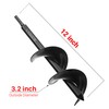 VASGOR 12" x 3.2" Solid Shaft Auger Drill Bit for