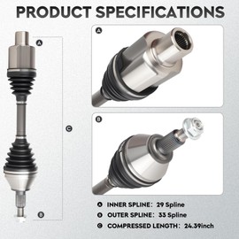 NEW Left & Right Front CV Axle Shaft Assembly fits 2012-2022 for Ram 1500 3.0L 3.6L 4.7L 5.7L, 2019-2020 for Ram 1500 Classic, (Only for 4WD, Not for AWD & RWD), Driver and Passenger side, 2-Pack