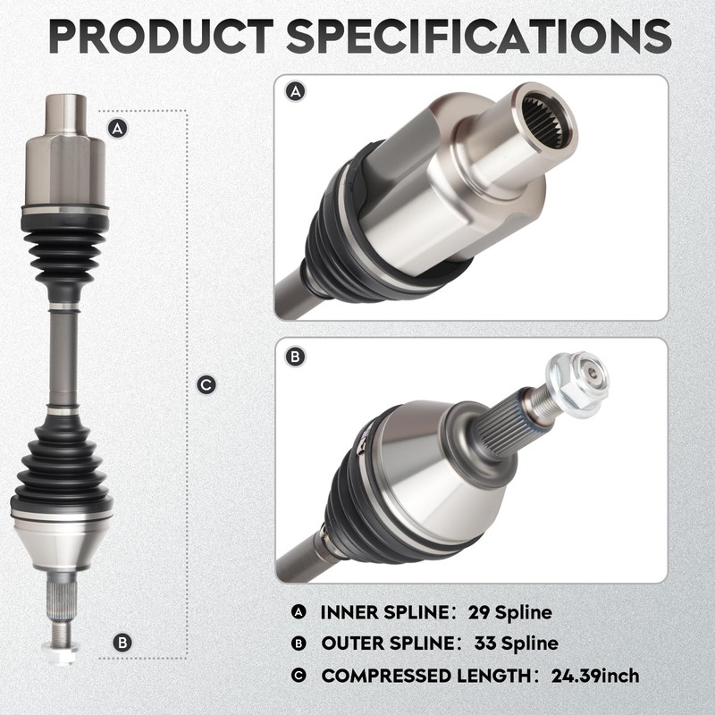 NEW Left & Right Front CV Axle Shaft Assembly fits