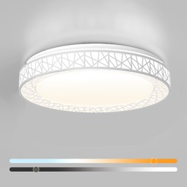 Lightania 20 Inch Flush Mount Ceiling Light, Modern White LED Ceiling Light Fixture, 42W 4000LM 2700-6500K Adjustable, Dimmable Ceiling Lights for Bedroom, Kitchen, Hallway, Bathroom, ETL Listed