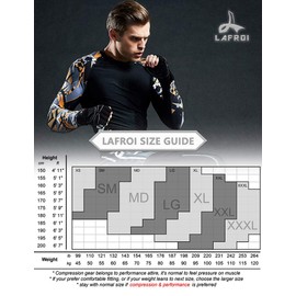 LAFROI Men's Long-Sleeved UPF 50+ Compression Shirt, Rash Guard, CLYYB