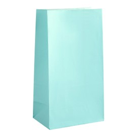 Party Favor Bags - 50 Pack Kraft Paper Goodie Gift Lunch Treat Bags - Party Supplies for Theme Kids Birthday - 5"x3"x9" (Baby Blue)