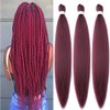Xiaofeng Prestretched Braiding Hair Extensions Wine Red Yaki Texture Braid