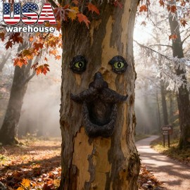 Big-Eye Bird Feeder Glowing Tree Face - Outdoor Decor & Garden Decor for Outside, Match Plants Resin Craft OrnamentColor: Black, Size: One Size