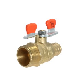 XFITTING 1 Pcs XFITTING Barb Crimp Pex 1/2" x 1/2" Male Ball Valve w/ Tee Handle