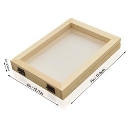 Worown A6 Size Paper Making Screen, Natural Wooden Papermaking Mould, 5 x 7 inch Wooden Paper Making Frame for DIY Paper Craft and Dried Flower Handcraft