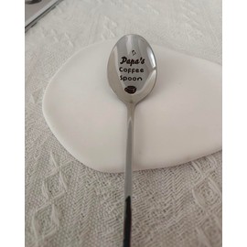 Papa Gift Coffee Spoon from Grandkids Grandchildren Fun Papa's Coffee Spoons for Grandpa Papa Coffee Lover Gifts for Grandfather Fathers Day Granddaddy Gift Engraved Spoon